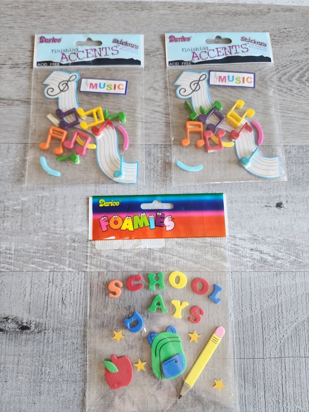 NEW 3D School Days Music Scrapbook Stickers Embellishments Retired Darice NEW 40